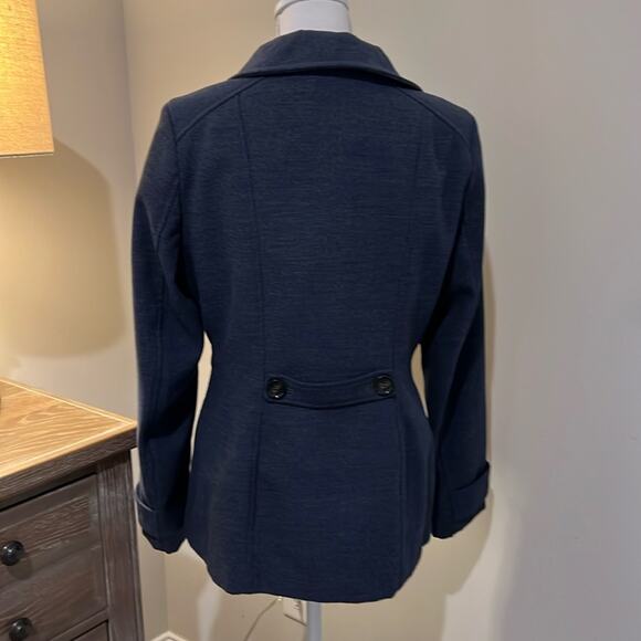 BLACK RIVET Classic Pea Coat Double Breasted Navy M Medium Lined Pockets Classy - Picture 7 of 16
